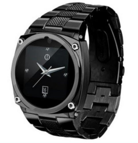  Stainless steel Watch mobile phone TW818 Touch screen Ultrathin Men Wristwatch Mobile phone Camera Luxury (Black)
