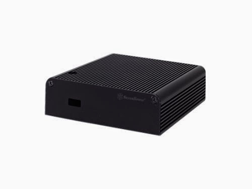  Silverstone Tek Aluminum NUC Case with Top Cover Heat-Pipe, 1x HDMI Port and 2x Display Ports - Black PT14B-H1D2