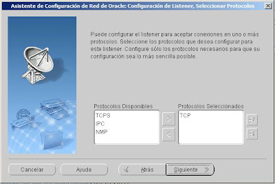 Crear listener en Oracle 10g y Windows Server 2008 R2