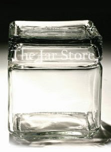  64 oz Anchor Square Jar With Flat Glass Lid