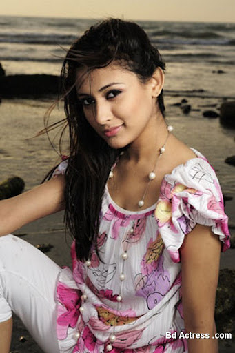Bangladeshi Actress Mahjabeen Chowdhury in a Beach