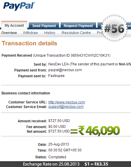 Neobux Payment Proof 56