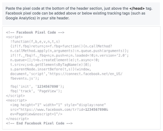  Facebook Pixel code