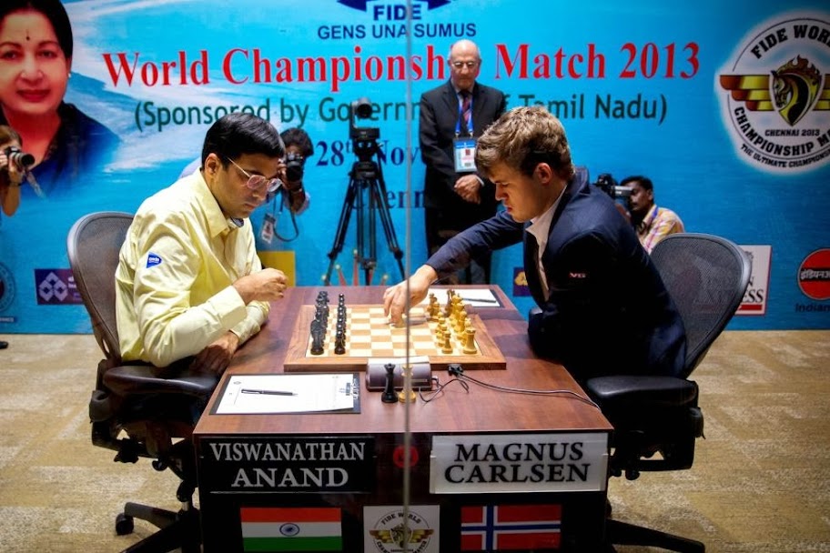 magnus carlsen playing against anand