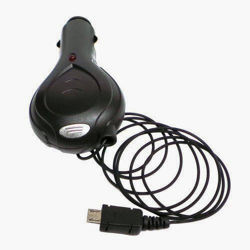 Premium 1000mAh Micro USB Retractable Car Charger for LG Optimus G LS970 Eclipse 4G