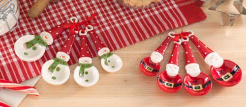  Pack of 6 Santa Claus and Snowman Christmas Cooking Measuring Spoons 5.5