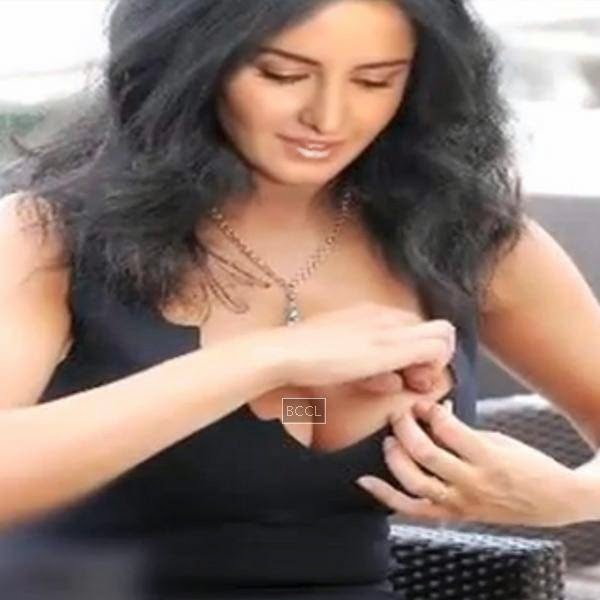 Katrina Kaif was wearing a black short dress which slipped and left the actress a tad embarrased. 