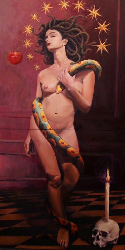 Eva Medusa, pintura al oleo de Ángel García Maciá