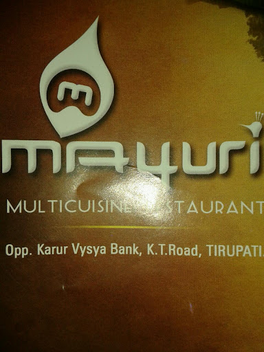 Mayuri Multicuisine Restaurant, K T Road, Srinivasa Nagar, Varadaraj Nagar, Tirupati, Andhra Pradesh 517501, India, Diner, state AP