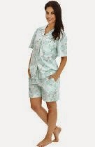 <br />Del Rossa Women's 100% Cotton Short Sleeve Pj Set with Pajama Shorts