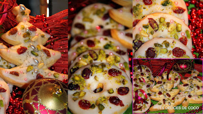 Sablés glaçage blanc aux cranberries et aux pistaches