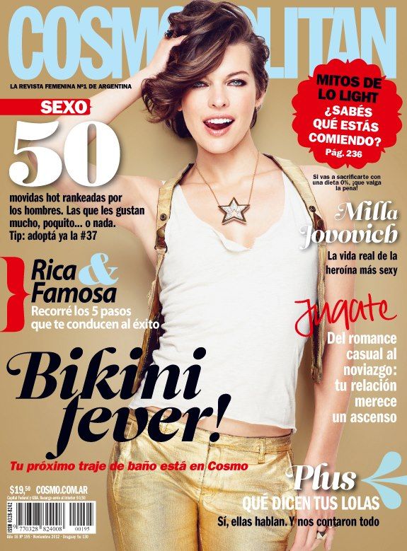 Milla Jovovich portada de Cosmopolitan Argentina (Noviembre 2012)