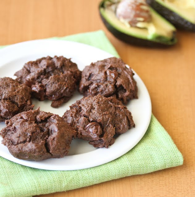 Avocado Chocolate Cookies on a white plate