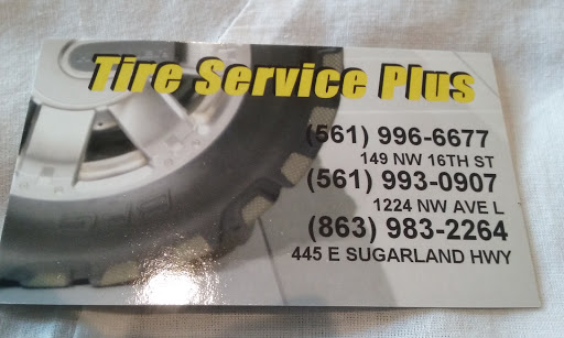 Used Tire Shop «Tire Service Plus», reviews and photos, 1224 NW Ave L, Belle Glade, FL 33430, USA