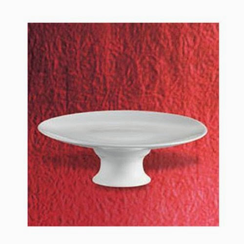 12 x 4 White Cake Flat Plate with Stand 6 Ct
