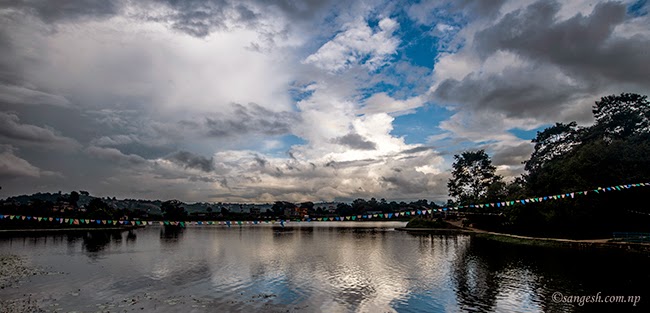 Taudaha Lake with horizon in the background