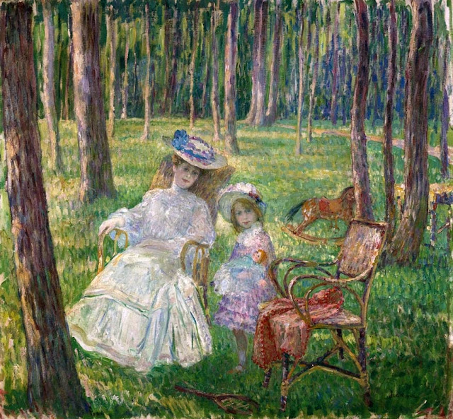Henri Lebasque - Mother and daughter in the park-1905