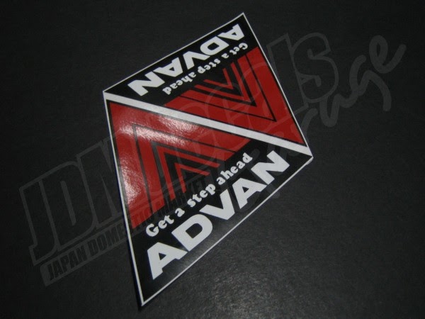 Advan Get a step ahead Non Reflective Sticker 4x4.75" Red