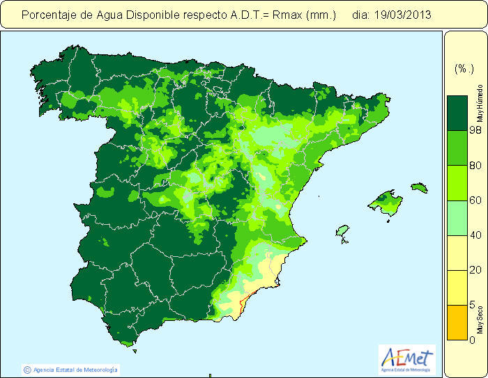 El pasado mes fue el marzo más lluvioso de los últimos 66 años en España