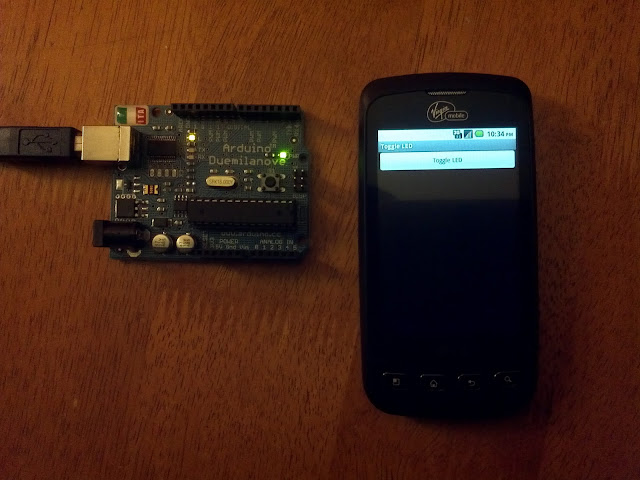 Android app and arduino duemilanove