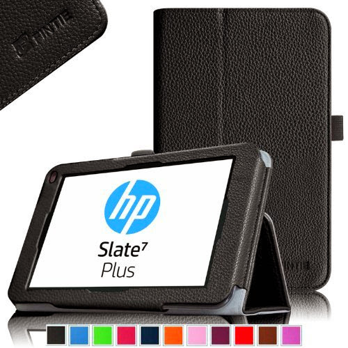 Fintie HP Slate 7 Plus (Model 4200) Folio Case - Premium Leather Stand Cover with Stylus Loop for HP Slate 7 Plus Android Tablet (3 Year Manufacturer Warranty) - Black