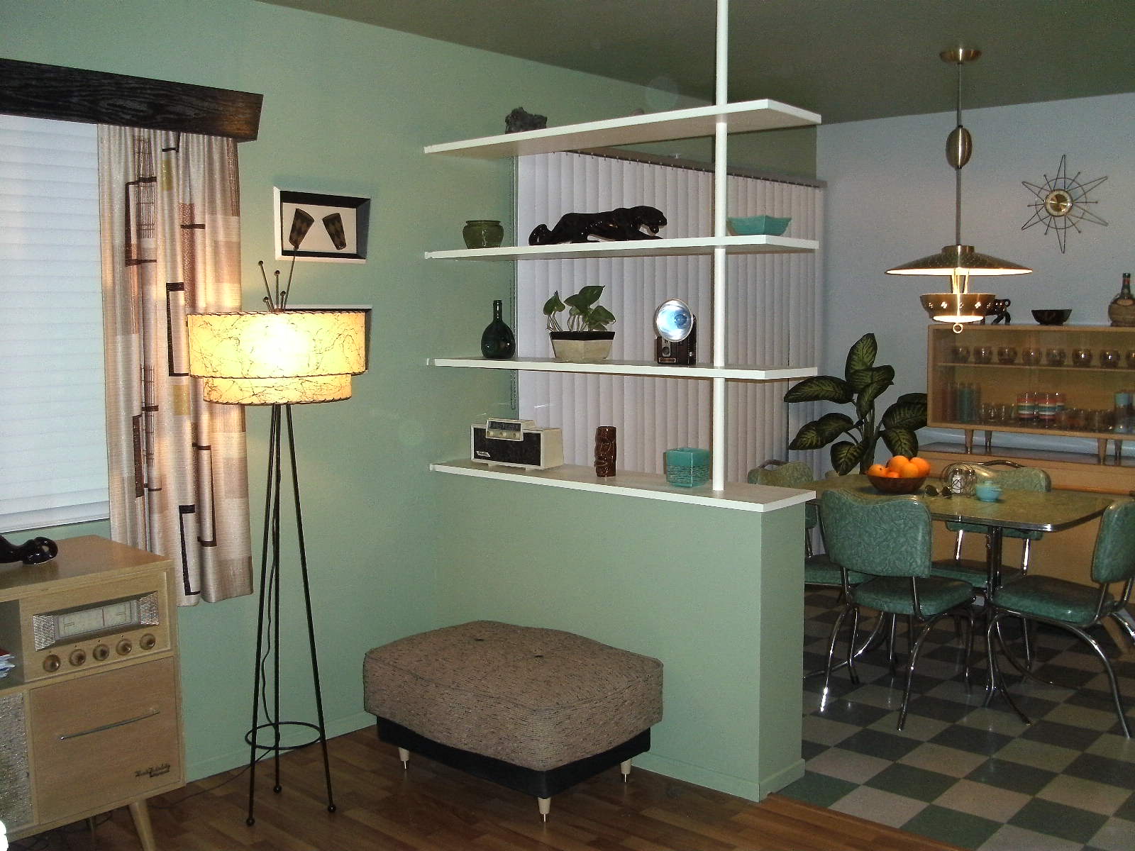 50s teal dining room