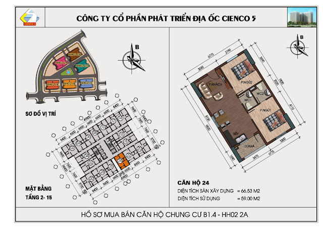 Mặt Bằng Căn hộ 24 Chung Cư B1.4 HH02-2A Thanh Hà Mặt Bằng Căn hộ 24 Chung Cư B1.4 HH02-2A Thanh Hà