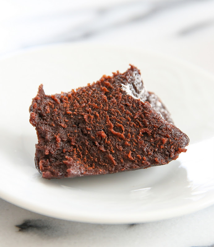 photo of a slice of the mug cake on a plate