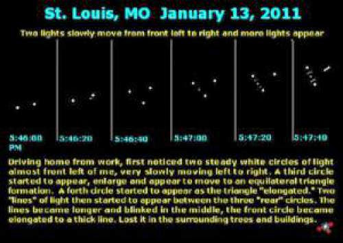 Ufo Photos Of Unknown Lights Over St Louis In Missouri 13 Jan 2011