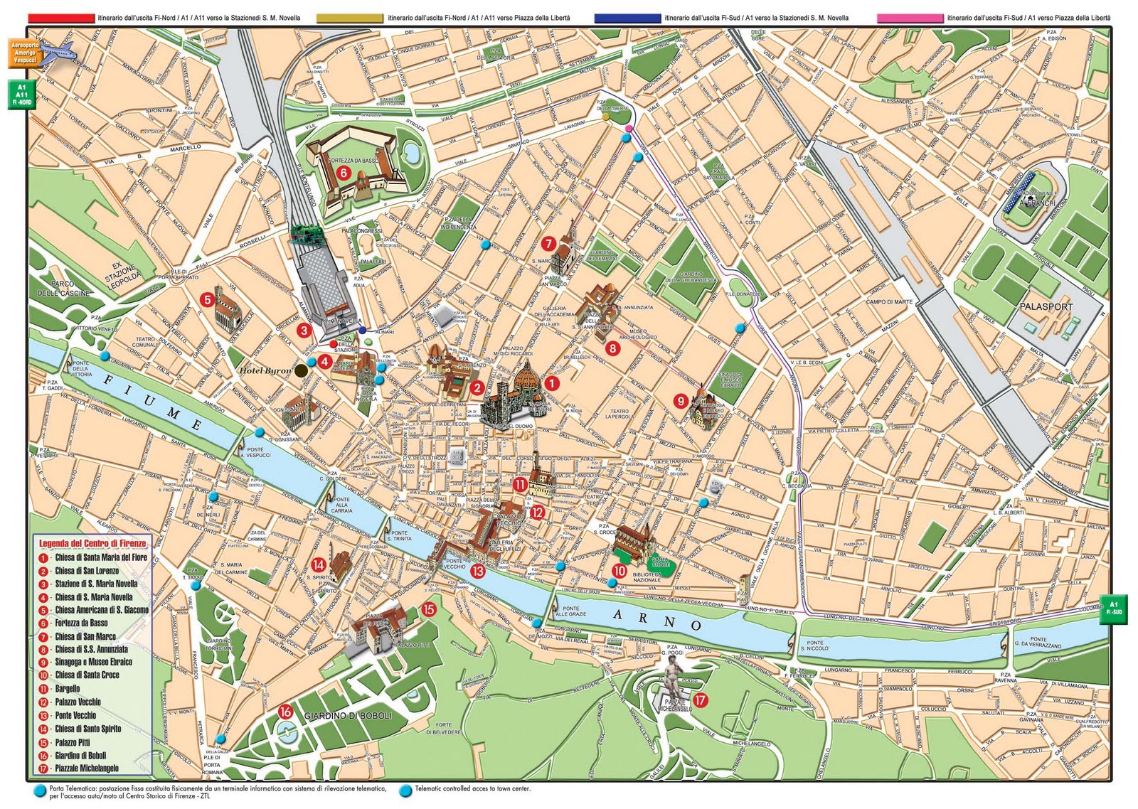 Tô indo para a Itália: Mapa turístico - Florença