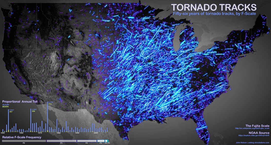 La concentración de tornados en un día crece de forma notable