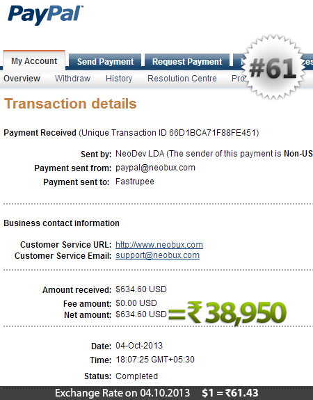 Neobux Payment Proof 61
