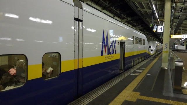 Two Max Toki Shinkansen sets coupled together