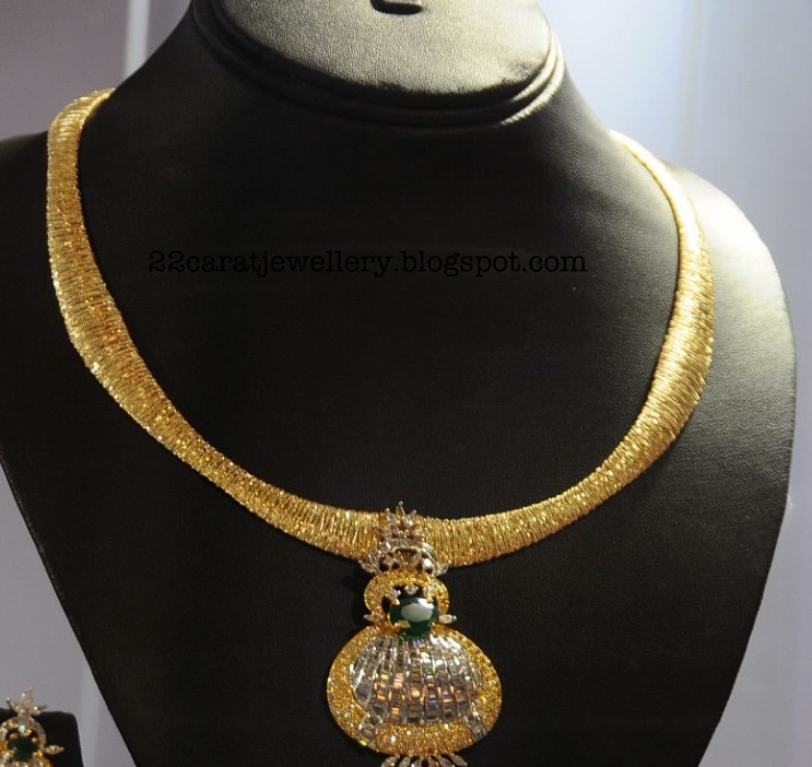 Gold Choker Necklace Sets - Jewellery Designs
