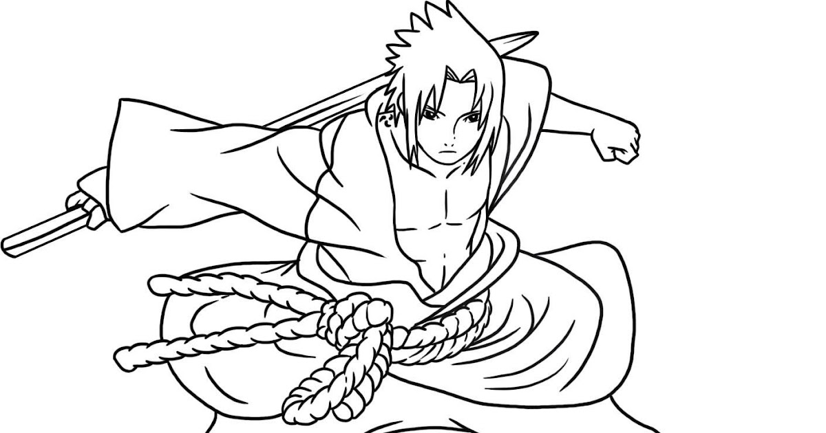 Free Kids Coloring Uchiha Sasuke Naruto Cartoon