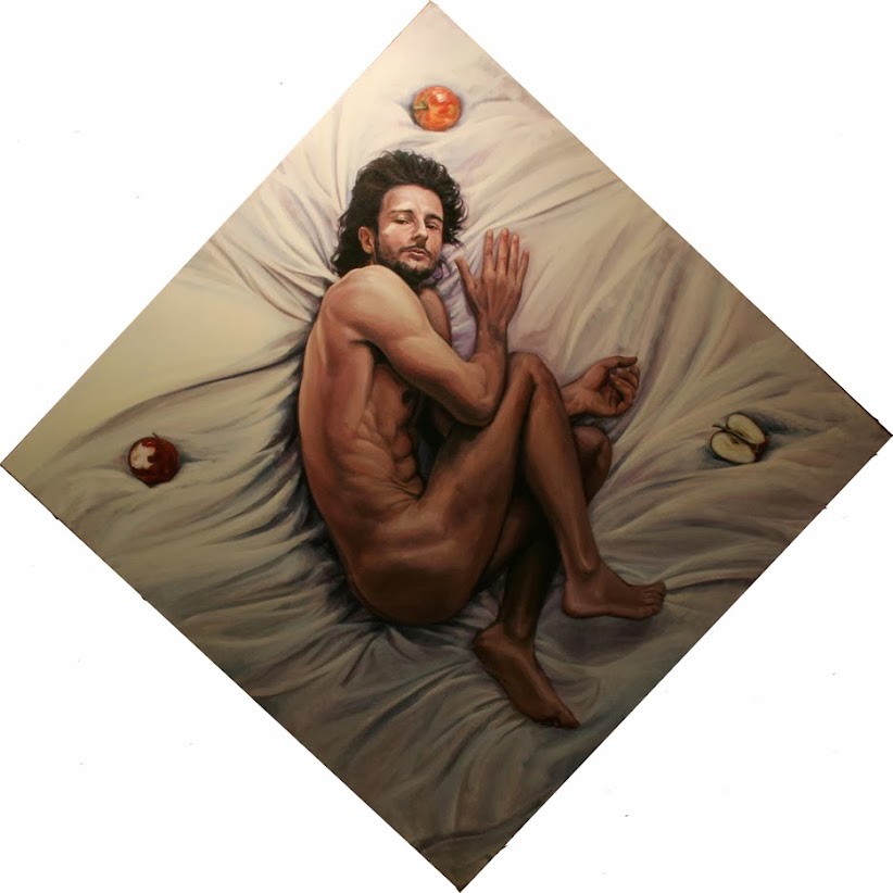 las tentaciones de Adán,pintura de Ángel García Maciá