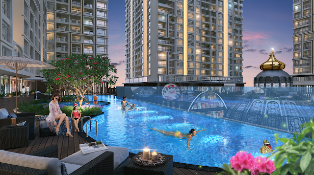 Bể bơi ngoài trời dự án Hinode City Minh Khai Bể bơi ngoài trời dự án Hinode City Minh Khai