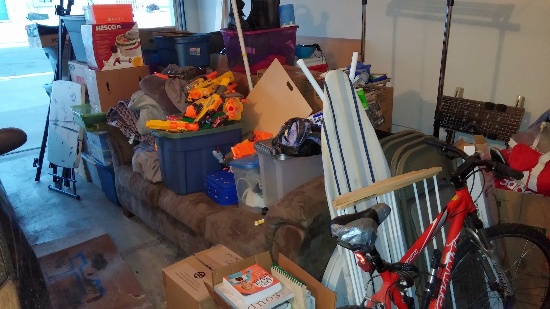 All her stuff in the garage Packed up the ex's stuff