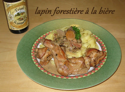 Lapin forestière à la bière - recette indexée dans les Viandes