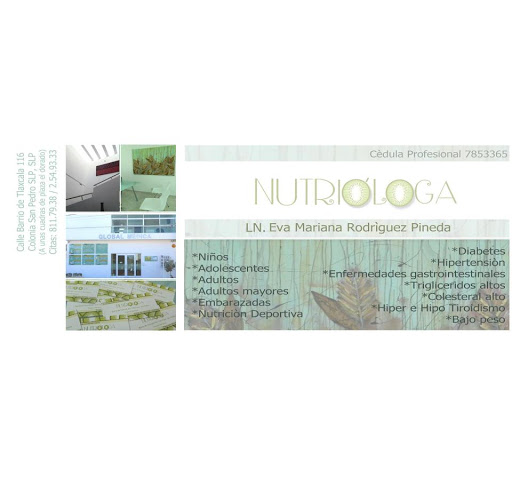 Nutrióloga Eva Mariana, Global Médica, Barrio Tlaxcala 116, San Pedro, 78178 San Luis, S.L.P., México, Nutricionista | SLP