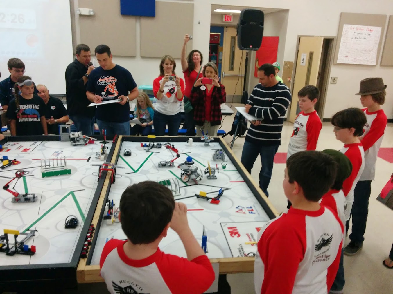Lego Robots on the table during competition