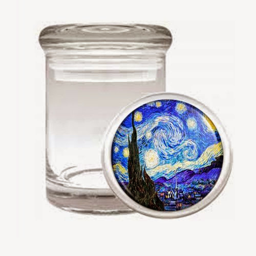  Vincent Van Gogh Starry Night Odorless Air Tight Medical Glass Jar D-141