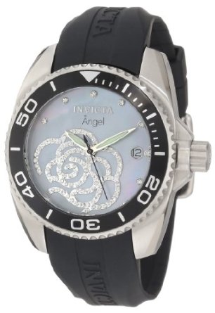 Invicta Women's 0487 Angel Collection Cubic Zirconia Accented Polyurethane Watch