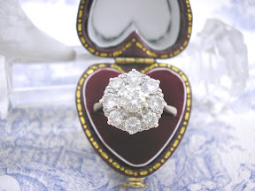 Antique Diamond Daisy Ring 18ct Plat