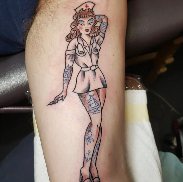 Pin Up Small Nurse Tattoo
