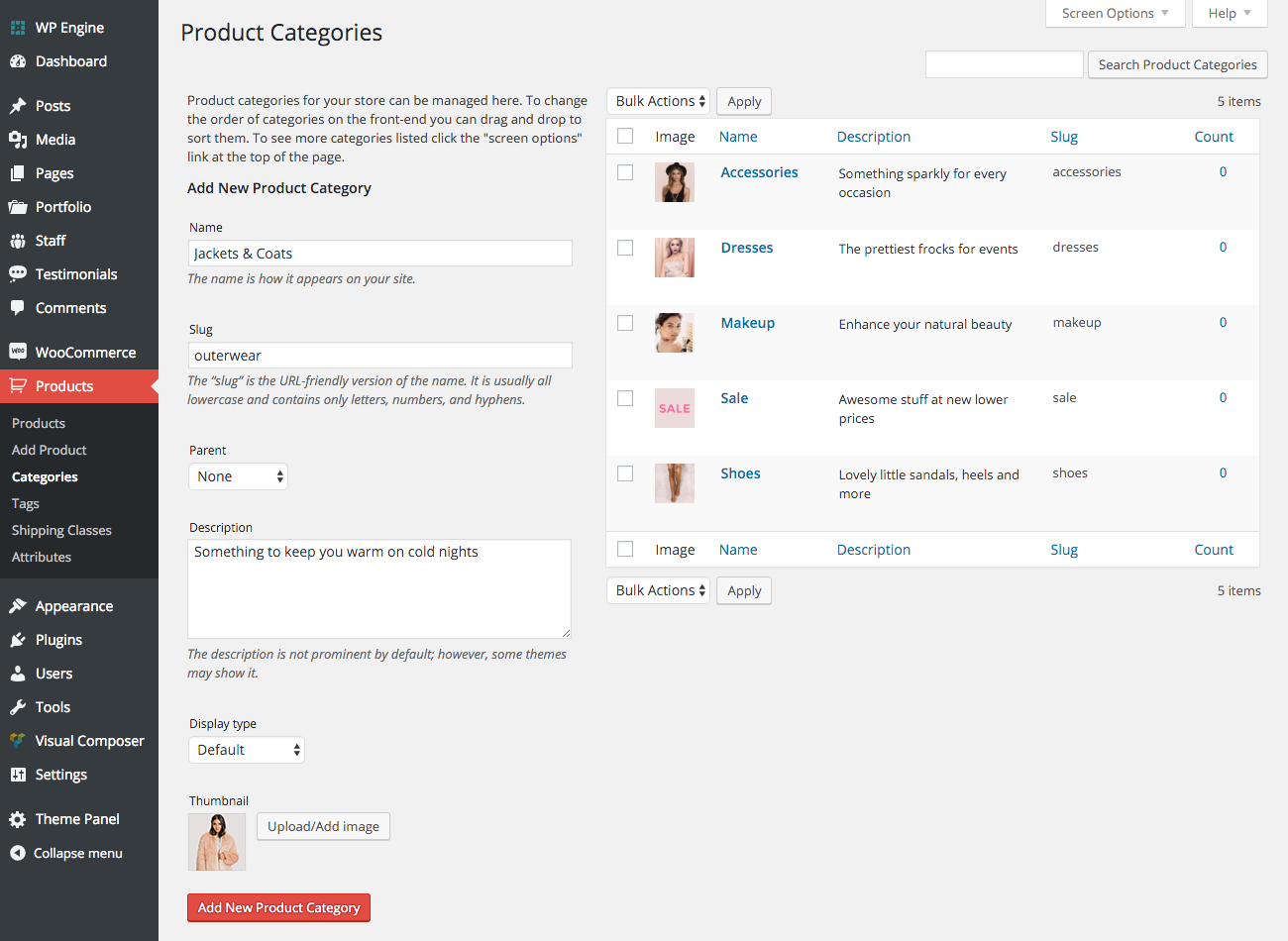 Categorias de produtos WooCommerce