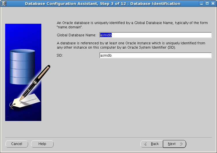 C:\Users\Guidanz1\Desktop\sreens\Screenshot-Database Configuration Assistant, Step 3 of 12 _ Database Identification.png