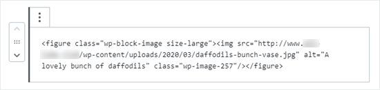 O código HTML da imagem