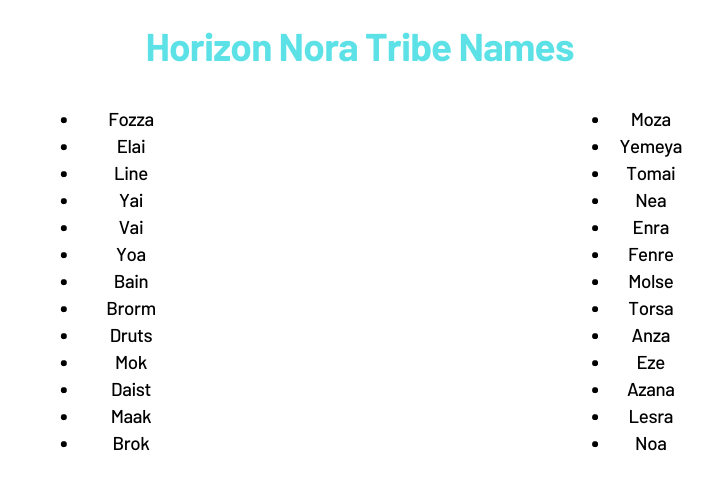 Horizon Nora Tribe Names