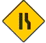 Warning Traffic Sign for Road narrows
from right
